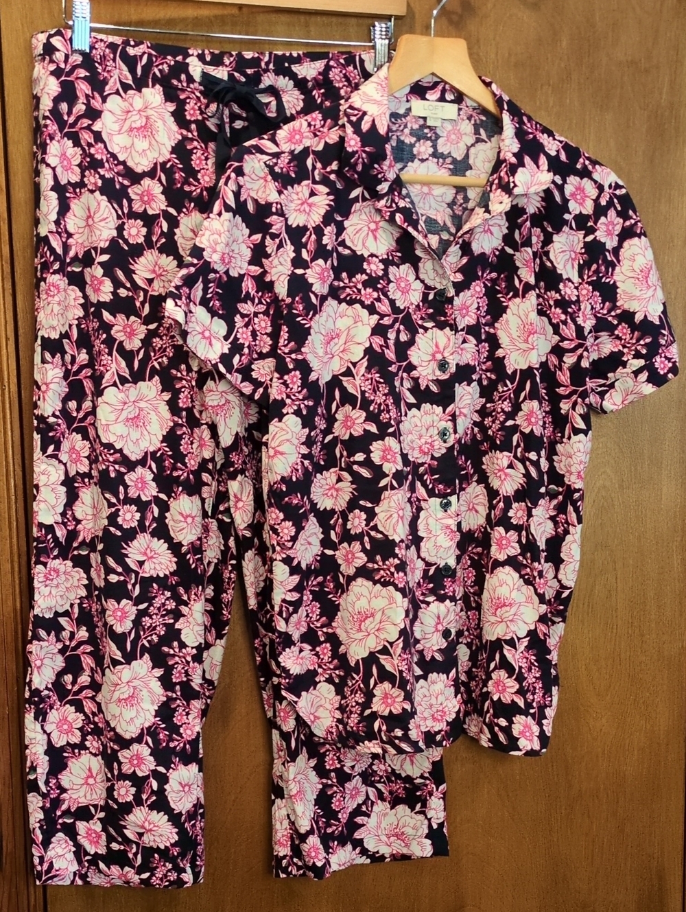 Loft Floral Two-Piece Pajama Set Size S/M